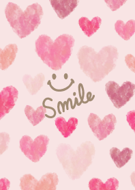 Watercolor many pink hearts30 from Japan