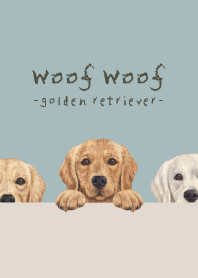 Woof Woof- Golden retriever -BLUE GRAY