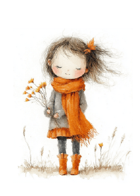 暖橘色圍巾裡的詩意夢境