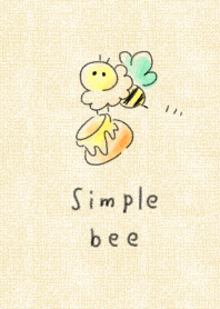 シンプル みつばち ベージュ