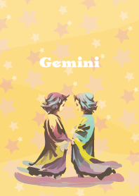 Gemini constellation on light yellow