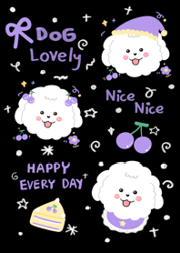 Dog love berry minimal black cute jo