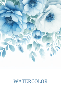 WATERCOLOR-LIGHT BLUE FLOWER 9