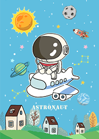 Cute Astronaut/Travel by Plane/blue2