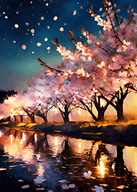 美しい夜桜の着せかえ#1945