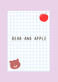 BEAR AND APPLE GRAPH PAPER-LIGHT PURPLE