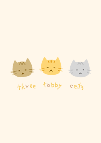three tabby cats