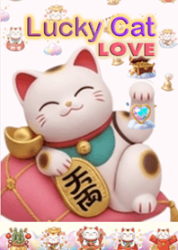 Lucky cat, waving love