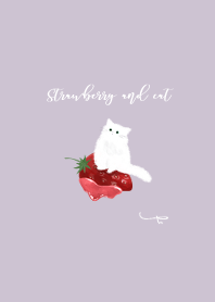 Strawberry and cat
