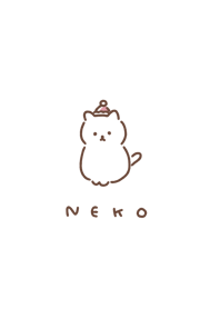 ねこサンタ。白とブラウン