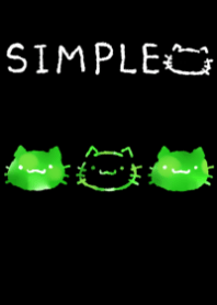 シンプルな水彩ねこ 緑