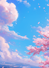 藍天雲海與櫻花❤️