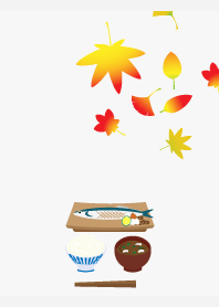 Autumn saury on white