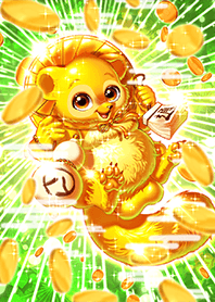Gold raccoon dog figurine