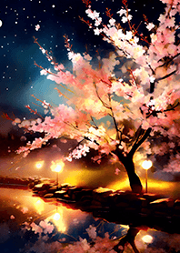 美しい夜桜の着せかえ#2982