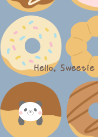 Panda and Donuts smoky blue
