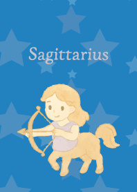 Cute Sagittarius on blue
