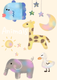 cute and colorful animals Theme