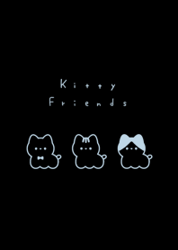 Kitty Friends / black aqua