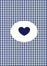 (Navy check x navy heart)