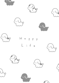.狗. white gray