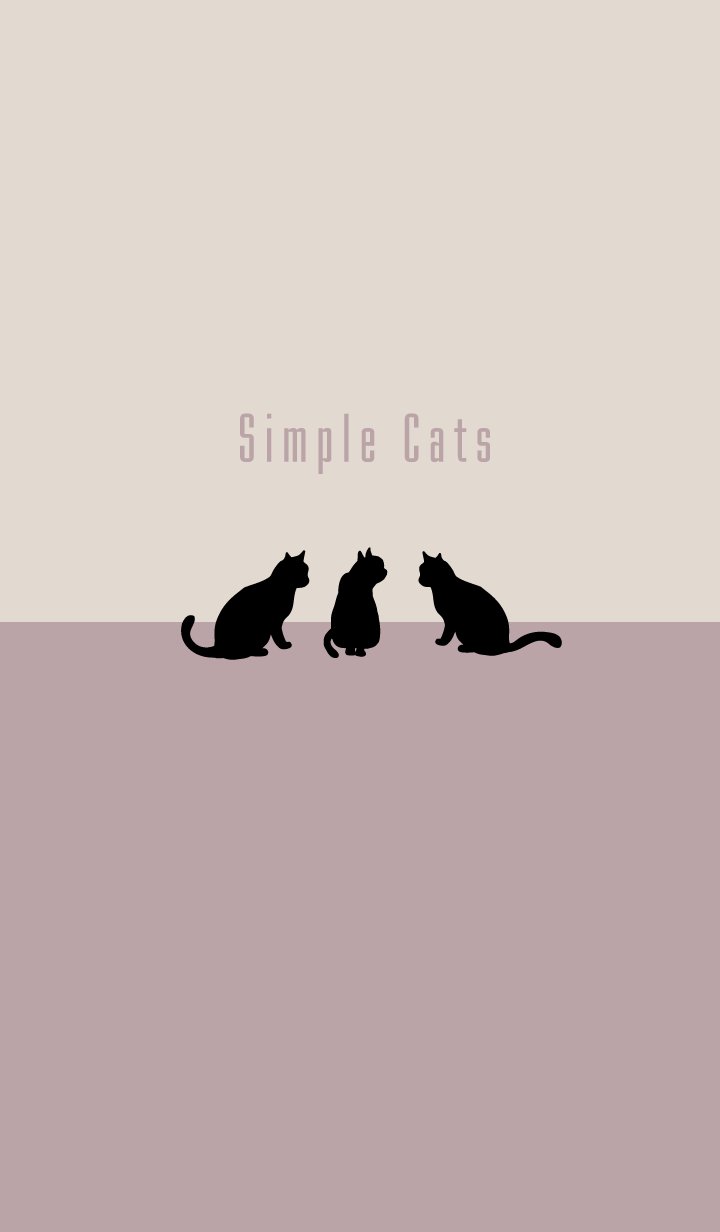シンプルな猫:ピンクベージュ