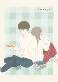 読書するふたり。