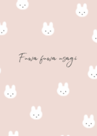 Fuwafuwa rabbit /greige pink