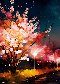 美しい夜桜の着せかえ#2446
