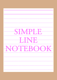 SIMPLE PINK LINE NOTEBOOK-LIGHT BROWN