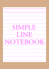 SIMPLE PINK LINE NOTEBOOK/LIGHT BROWN