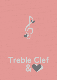 Treble Clef&heart pink gray