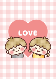 Love Couple and Gingham Check Theme -35-