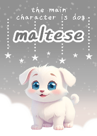 sky star5 maltese dog theme gray