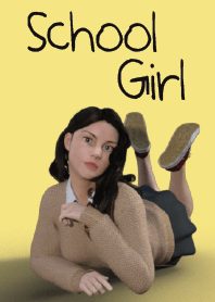 The Cute School Girl: 3D Theme