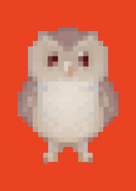 올빼미 픽셀 아트 테마 레드 03