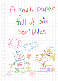 A graph paper full of cute scribbles