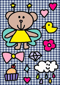 Lilo butterfly navy check