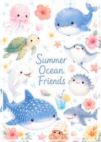 Fluffy Summer Ocean Friends