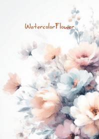 Watercolor White Flower-hisatoto 97