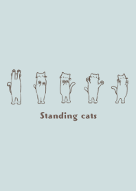 Standing cats -light blue-