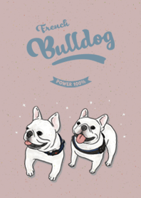 French Bulldog white / rose pink