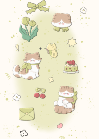 cat tied with ribbon3