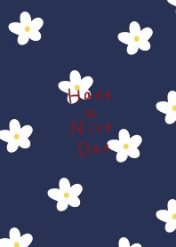Navy with a small white floral pattern.