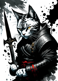 Ink wash cat samurai 17a6BD