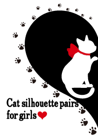 Cat silhouette pairs for girls