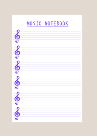 DEEP PURPLE COLOR MUSICAL NOTES/BEIGE