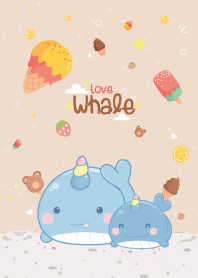 Whale Unicorn Love Ice Cream Cutie