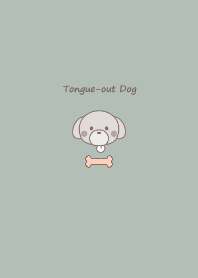 Tongue-out Toy Poodle -smoky green-