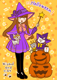 Wizard and cat Halloween 2019